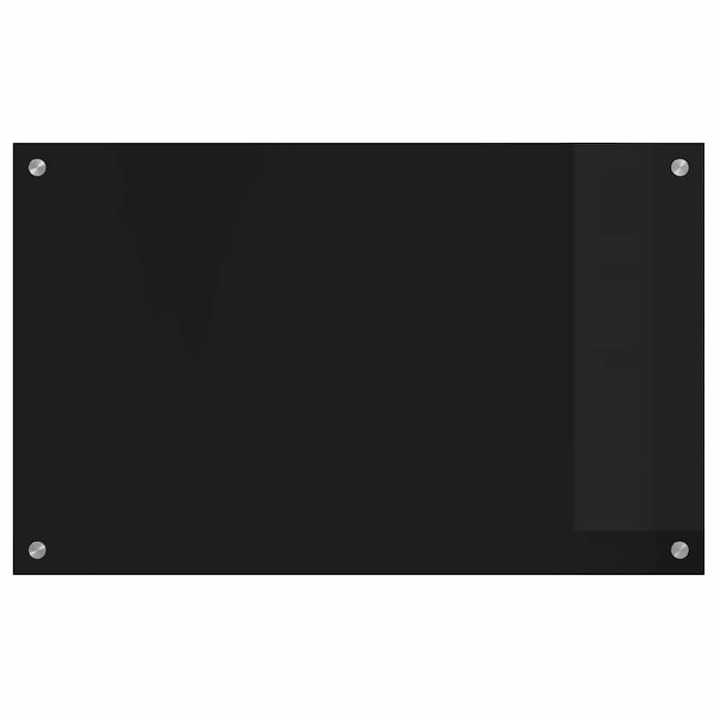 Virtuves aizmugurējā paneļa melns 80 x 50 cm rūdīts stikls