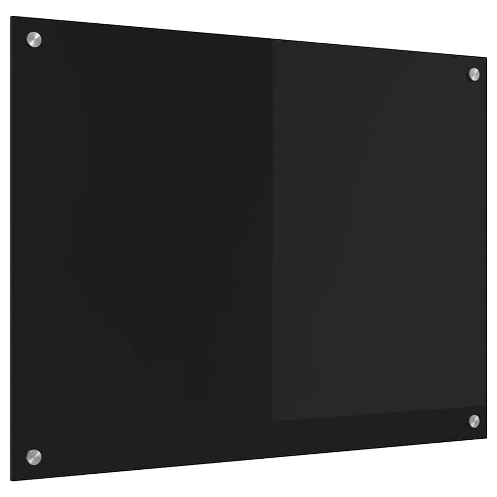 Virtuvės užpakalinė plokštė Juoda 80 x 60 cm grūdintas stiklas