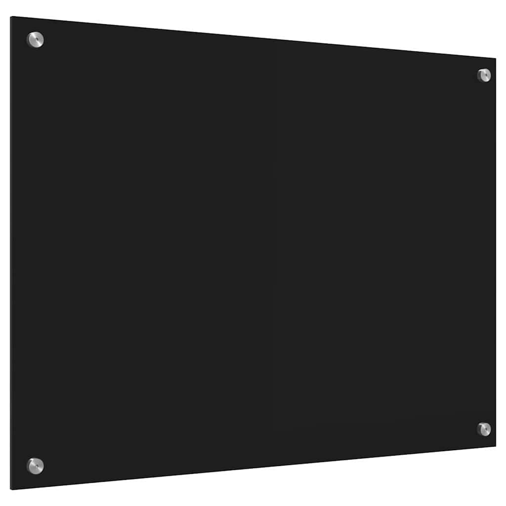 Virtuvės užpakalinė plokštė Juoda 80 x 60 cm grūdintas stiklas