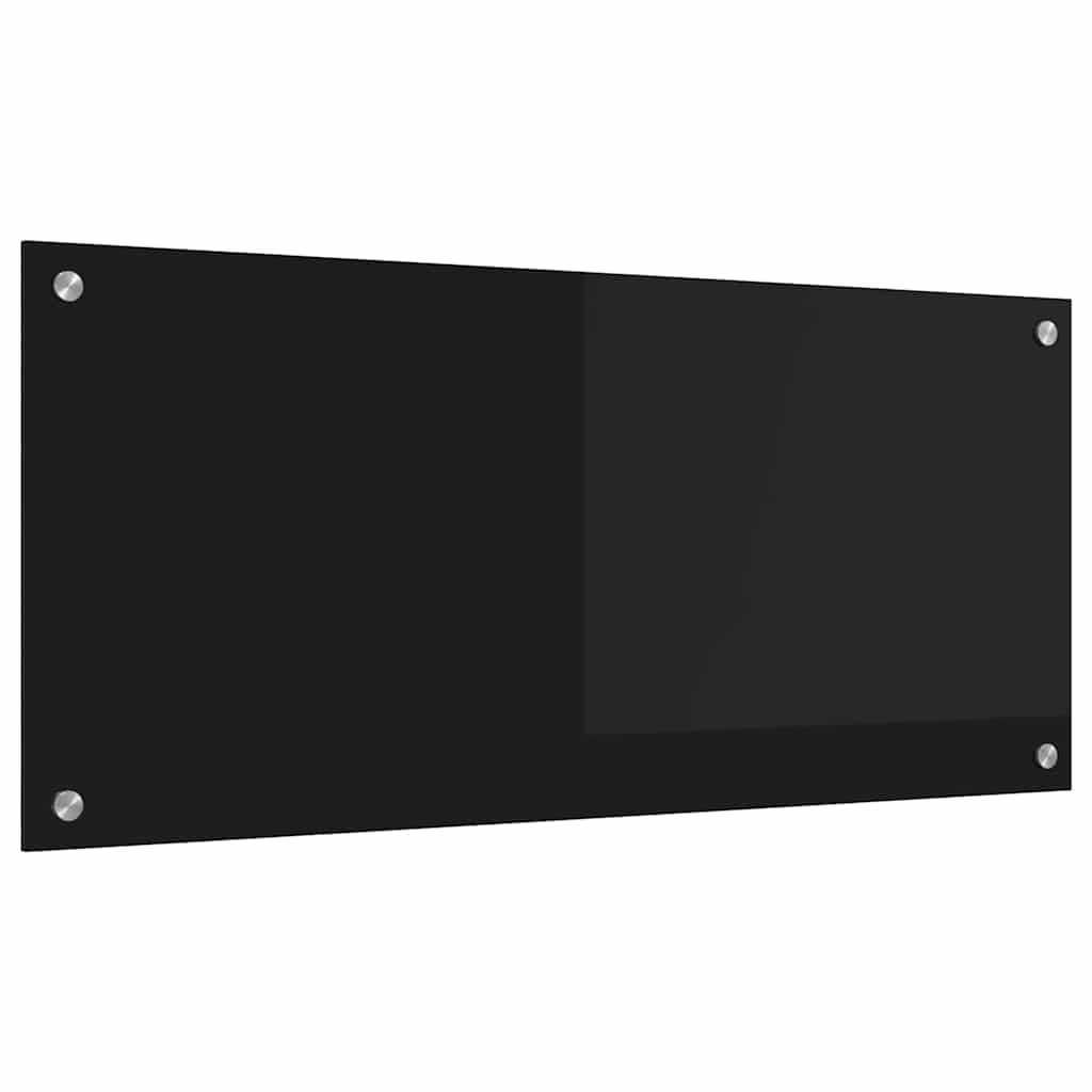 Virtuvės užpakalinė plokštė Juoda 90 x 40 cm grūdintas stiklas