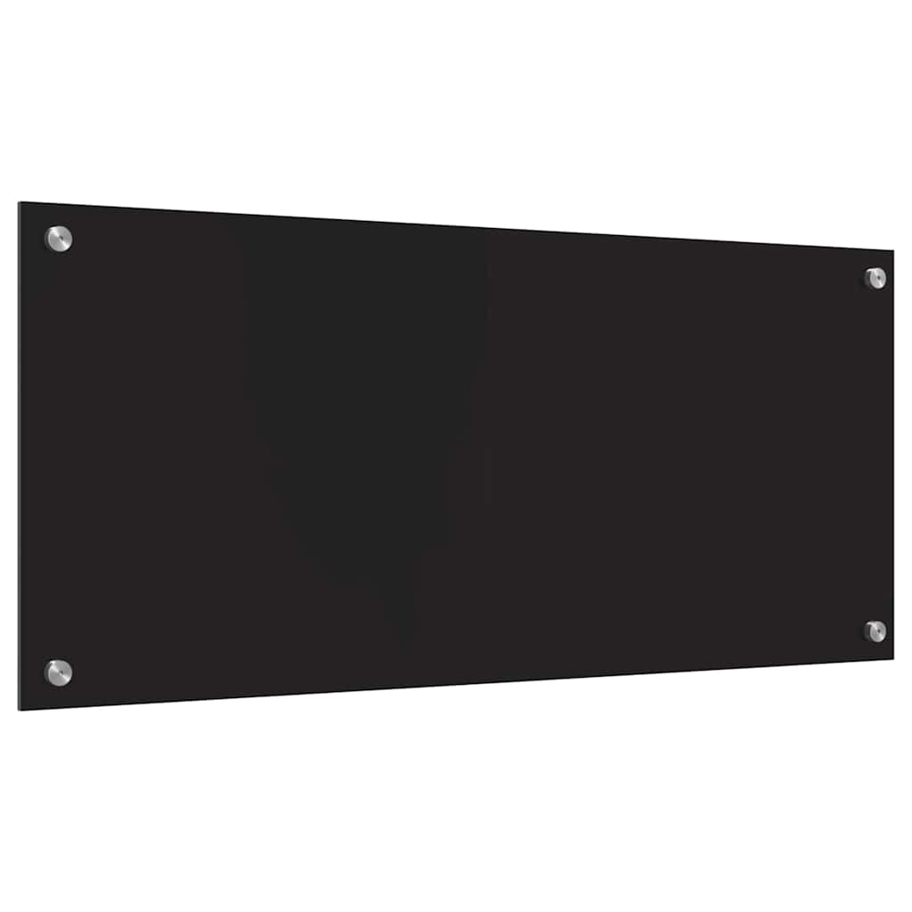 Virtuvės užpakalinė plokštė Juoda 90 x 40 cm grūdintas stiklas
