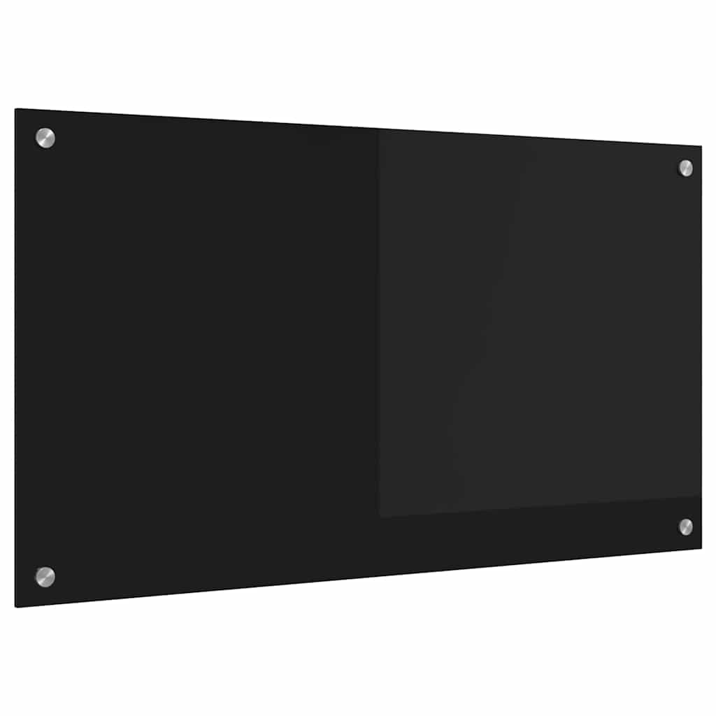 Virtuvės užpakalinė plokštė Juoda 90 x 50 cm grūdintas stiklas