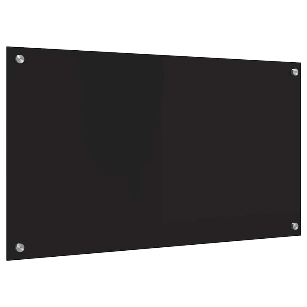Virtuvės užpakalinė plokštė Juoda 90 x 50 cm grūdintas stiklas