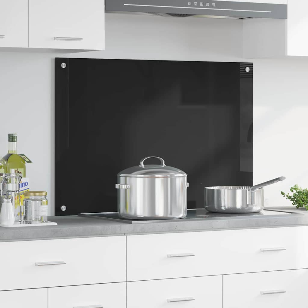 Virtuvės atbraila Juoda 90 x 60 cm grūdintas stiklas