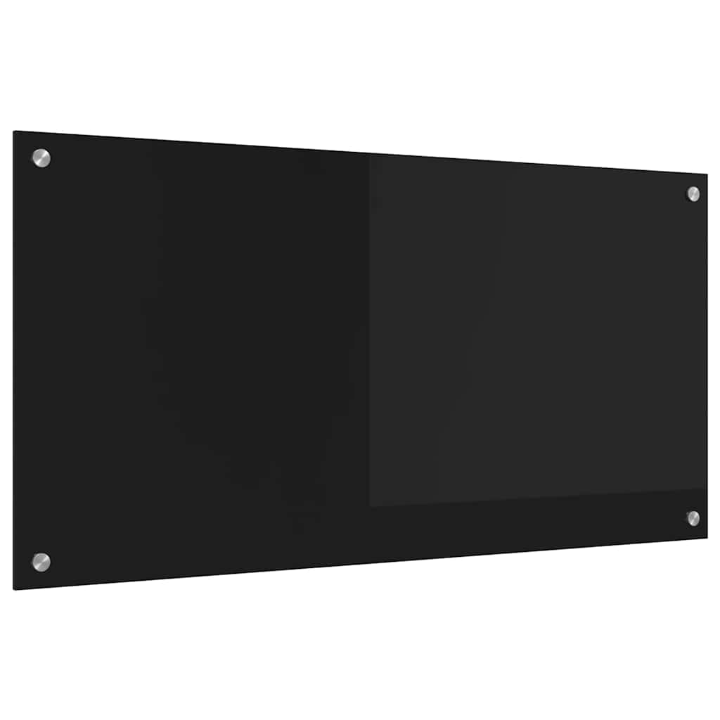 Virtuvės užpakalinė plokštė Juoda 100 x 50 cm grūdintas stiklas