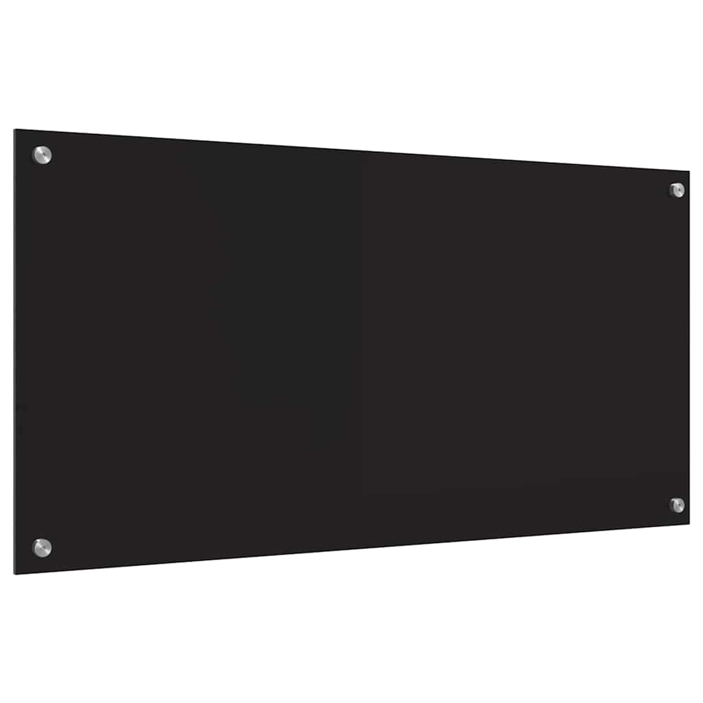 Virtuvės užpakalinė plokštė Juoda 100 x 50 cm grūdintas stiklas