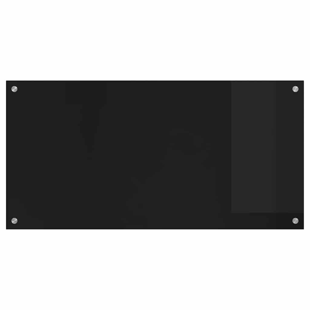 Virtuvės užpakalinė plokštė Juoda 100 x 50 cm grūdintas stiklas