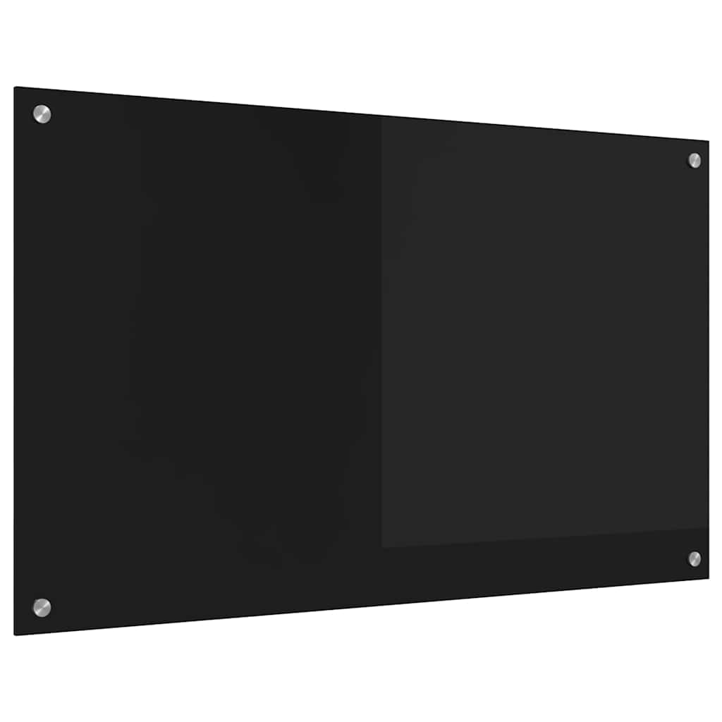 Virtuvės užpakalinė plokštė Juoda 100 x 60 cm grūdintas stiklas