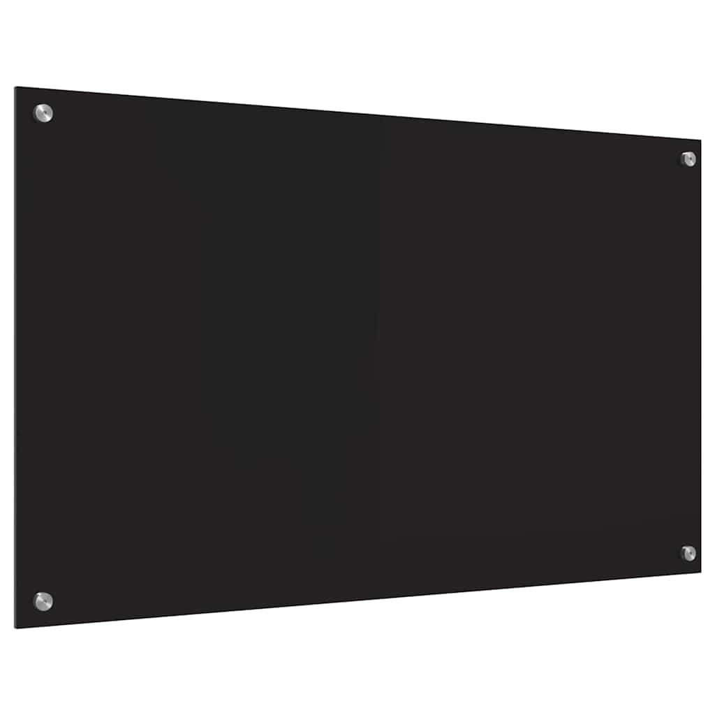 Virtuvės užpakalinė plokštė Juoda 100 x 60 cm grūdintas stiklas