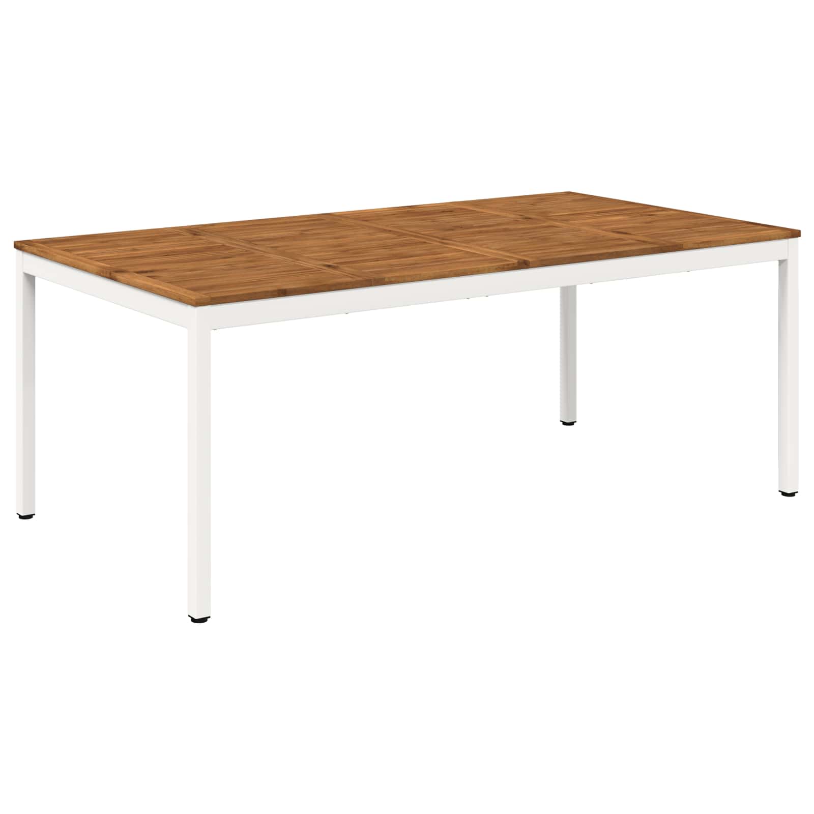 Sodo vakarienės stalas Natūrali ir Balta 196 x 100,5 x 75 cm