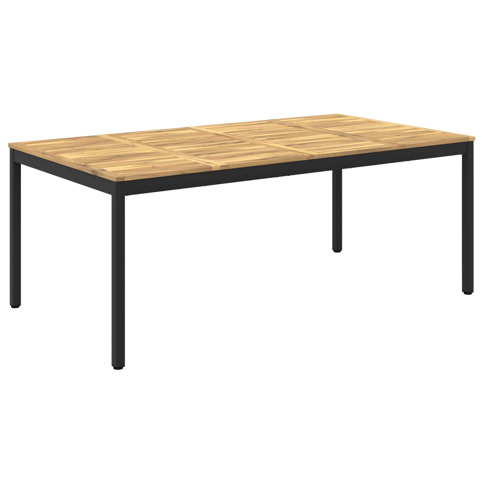 Sodo vakarienės stalas Balta ir juoda 196 x 100,5 x 75 cm