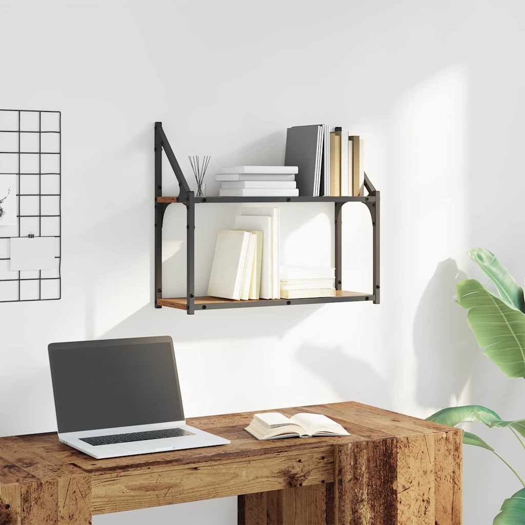 Wall shelf Reclaimed wood 60 x 21 x 51 cm Solid wood