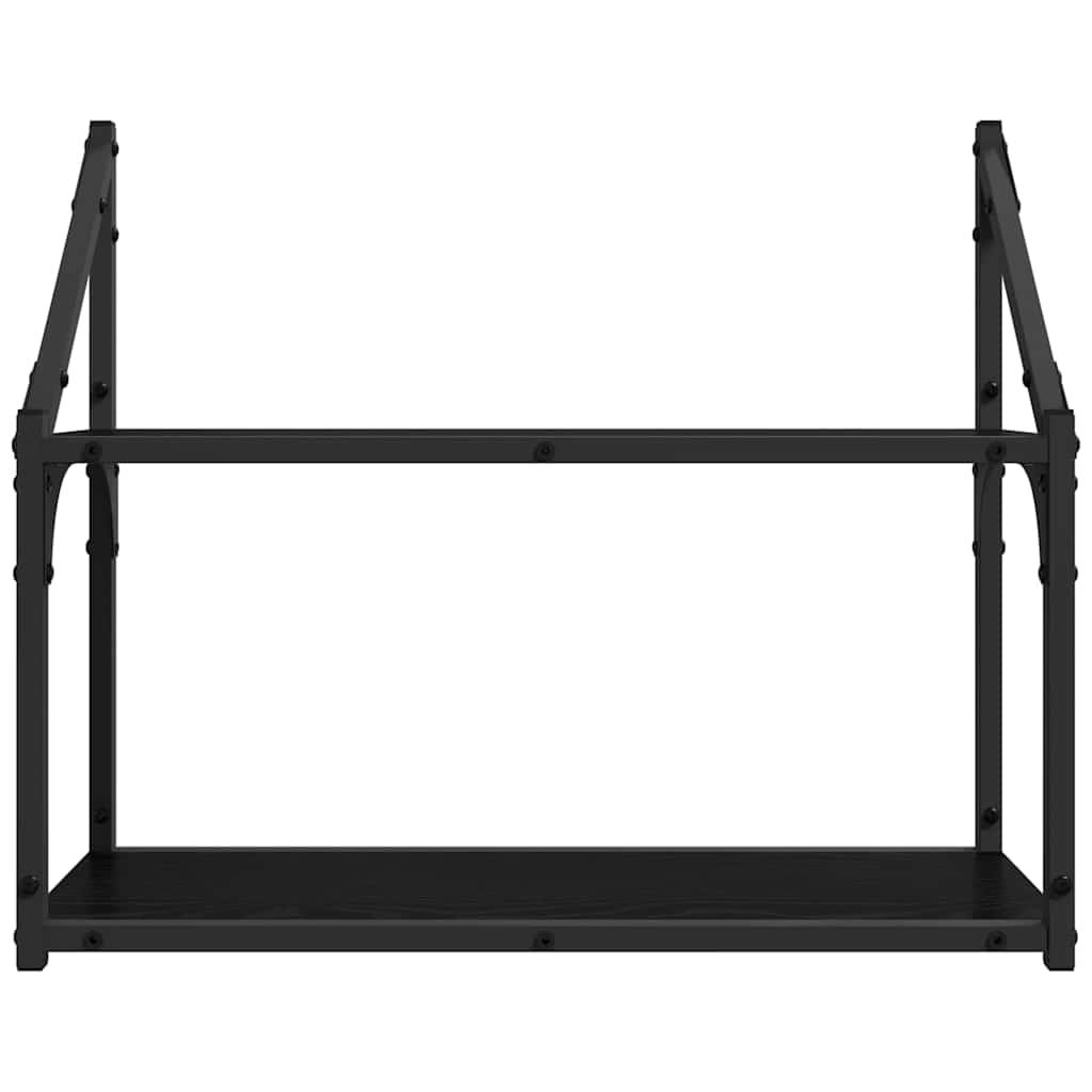 Sieninė lentyna juoda ąžuolo 60 x 21 x 51 cm Apdirbta mediena