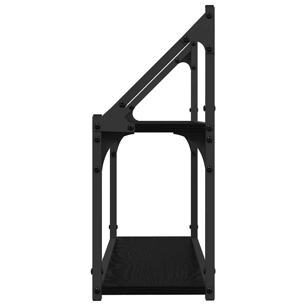 Wall shelf black oak 60 x 21 x 51 cm Engineered wood