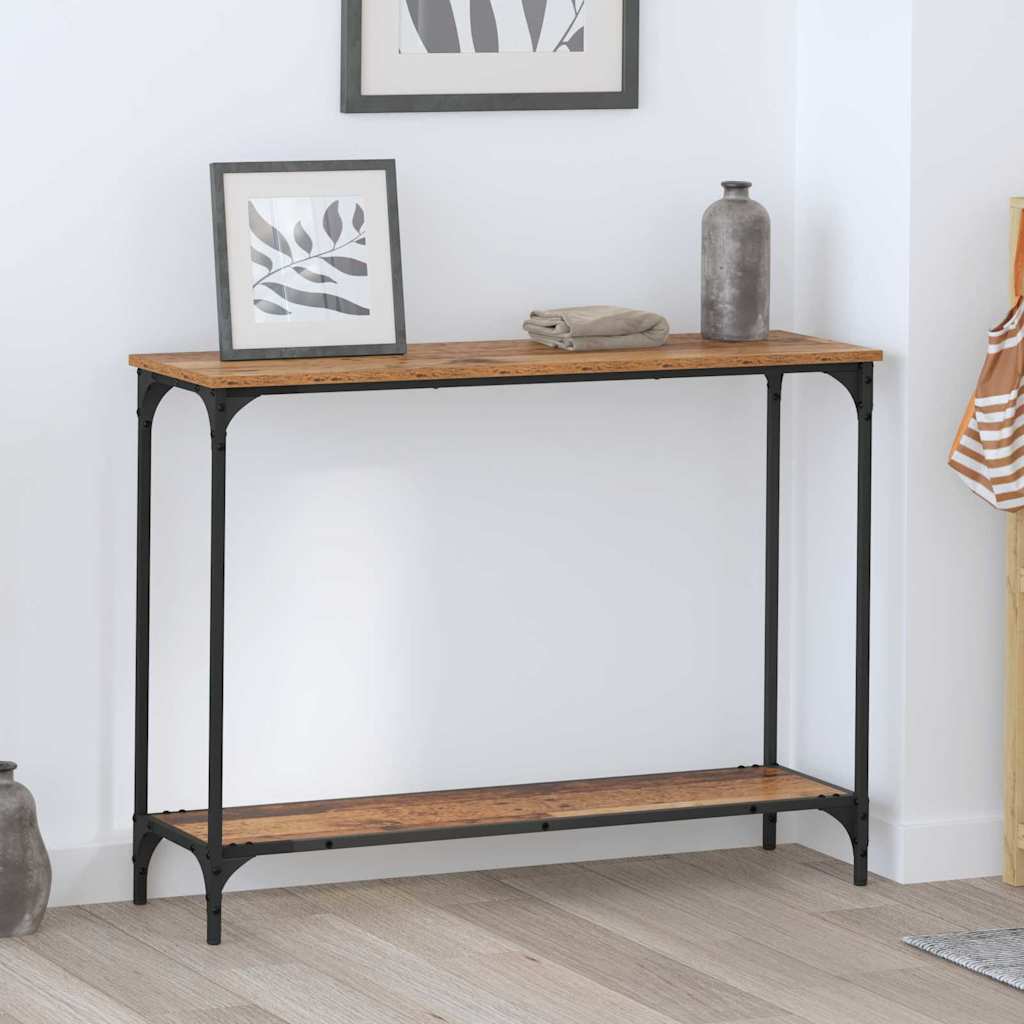 Konsolinis stalas su lentyna Sena mediena 101 x 30.5 x 75 cm