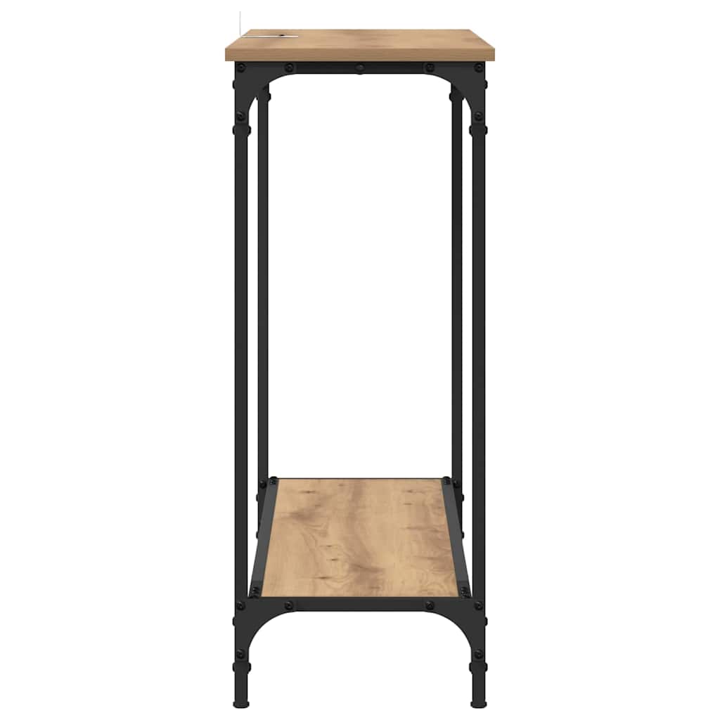 Konsolinis stalas su lentyna artisano ąžuolo 101 x 30.5 x 75 cm