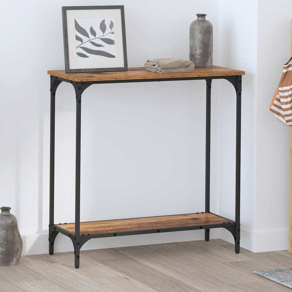 Konsolinis stalas su lentyna Sena mediena 75 x 30.5 x 75 cm