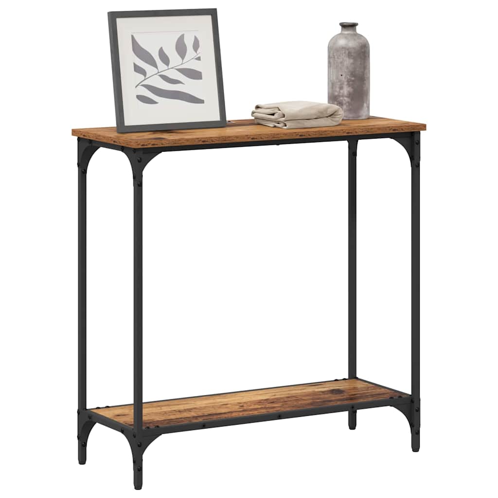 Konsolinis stalas su lentyna Sena mediena 75 x 30.5 x 75 cm