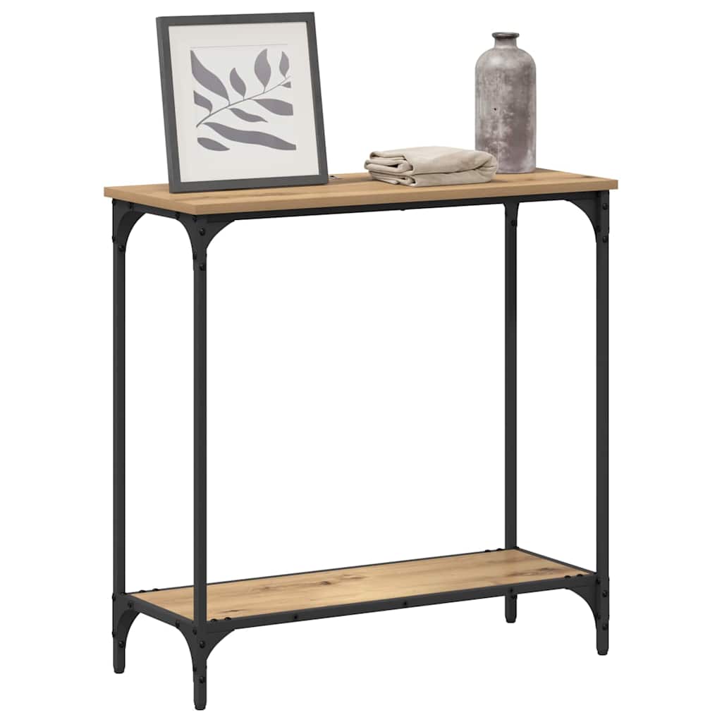 Konsolinis stalas su lentyna artisano ąžuolo 75 x 30.5 x 75 cm