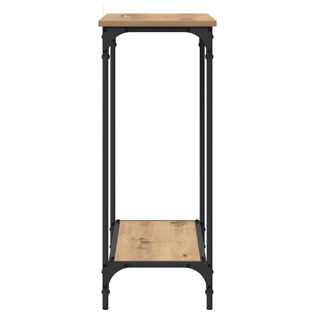 Konsolinis stalas su lentyna artisano ąžuolo 75 x 30.5 x 75 cm