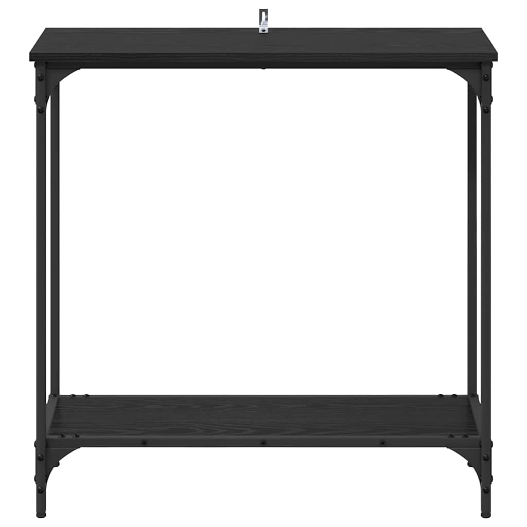 Konsolinis stalas su lentyna juoda ąžuolo 75 x 30.5 x 75 cm