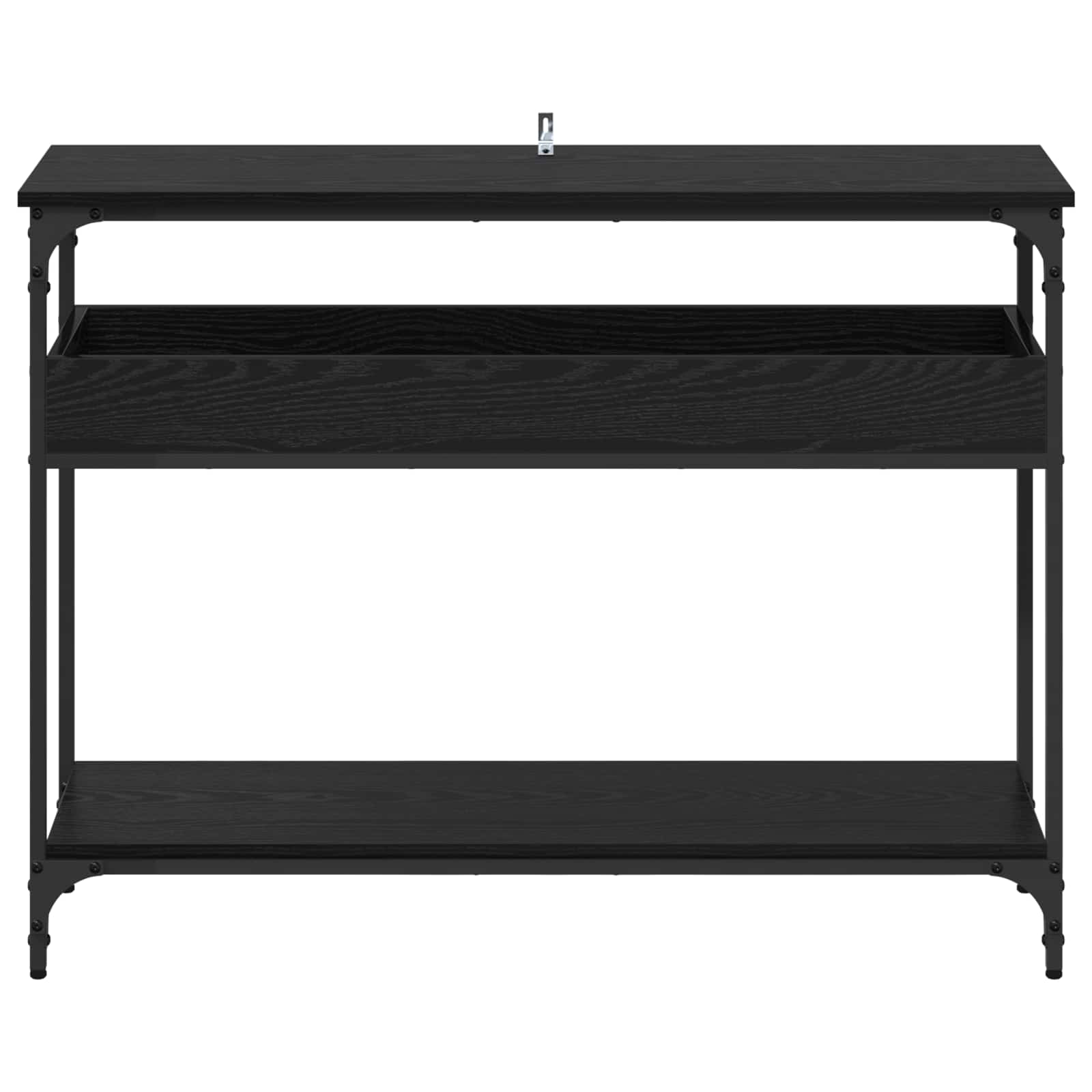 Konsolinis stalas su lentyna juoda ąžuolo 100 x 29 x 75 cm