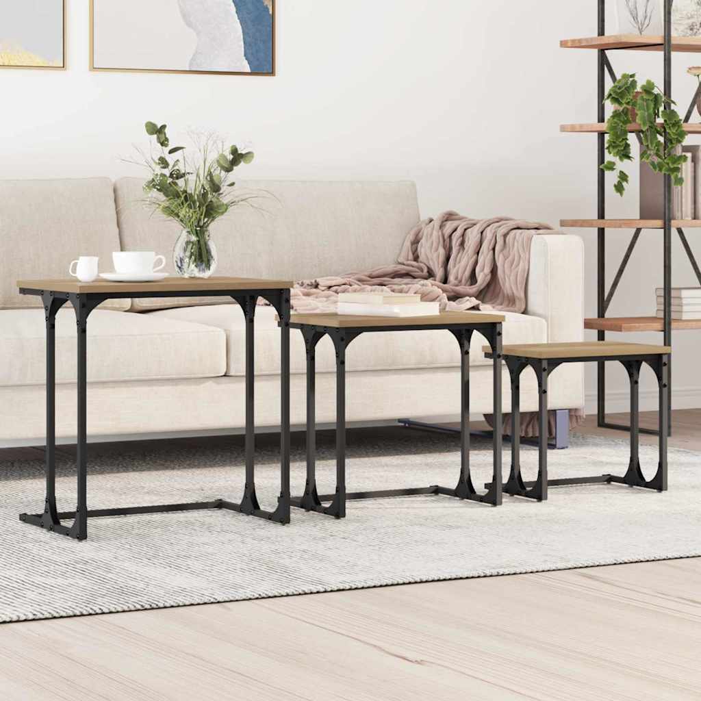 Nesting Coffee Table 3 pcs artisan oak 50.5 x 35 x 53 cm