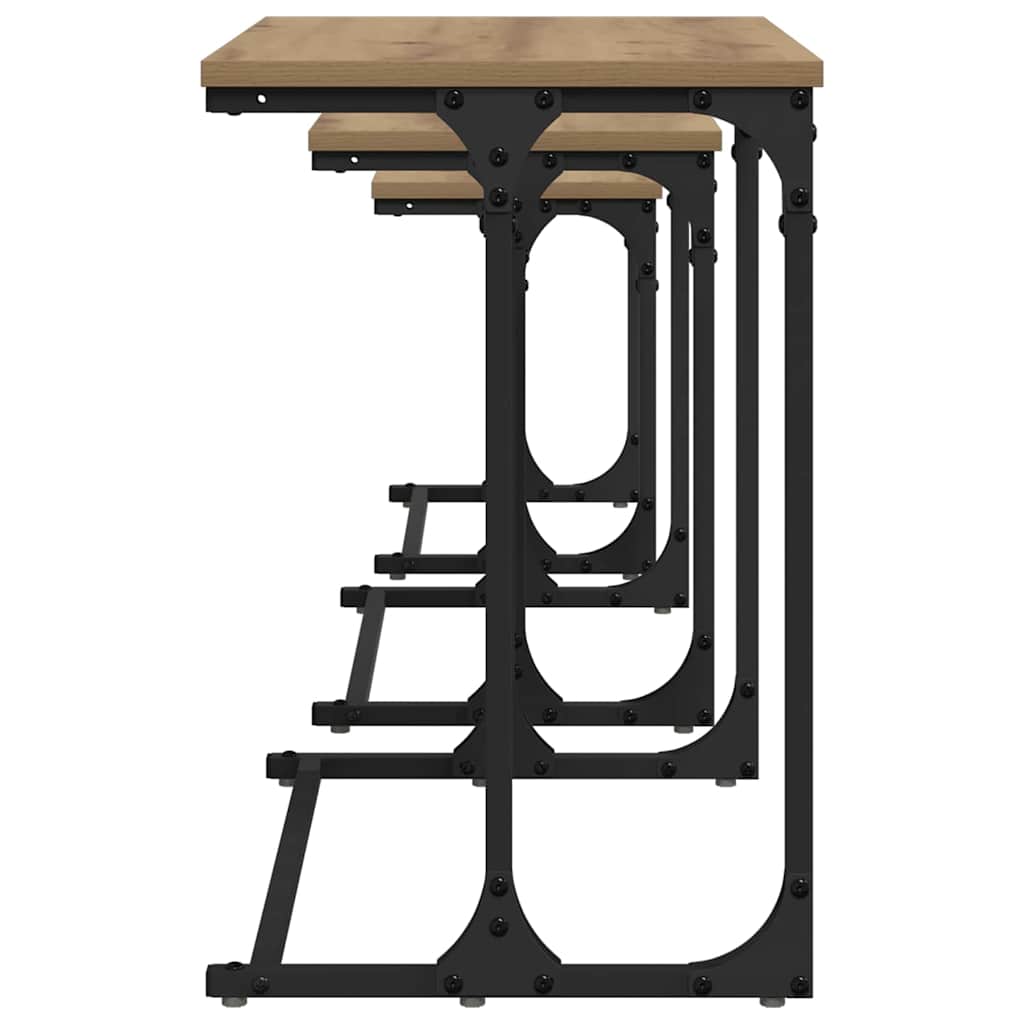 Nesting Coffee Table 3 pcs artisan oak 50.5 x 35 x 53 cm