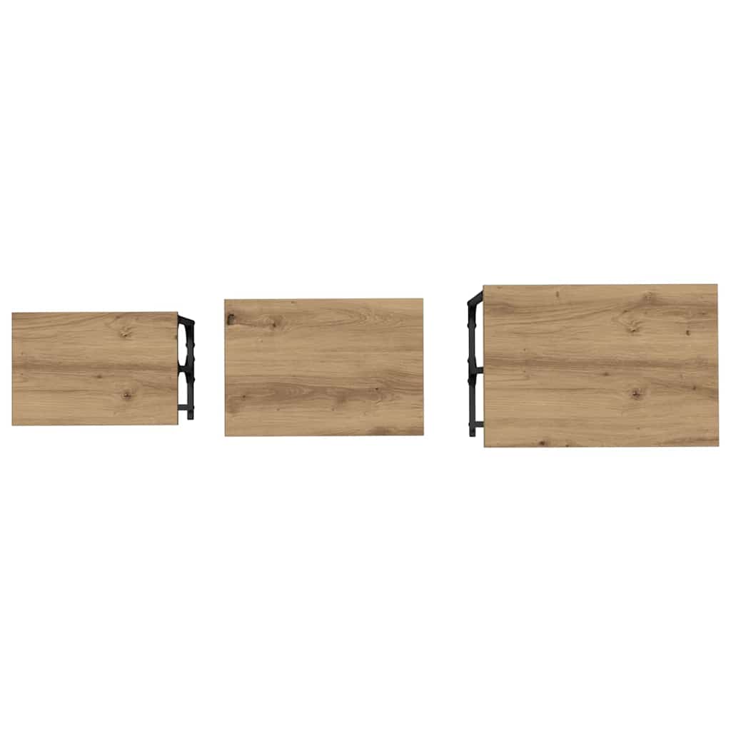 Nesting Coffee Table 3 pcs artisan oak 50.5 x 35 x 53 cm