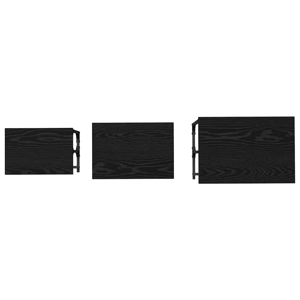 Lizdinių kavos stalas 3 pcs juoda ąžuolo 50.5 x 35 x 53 cm