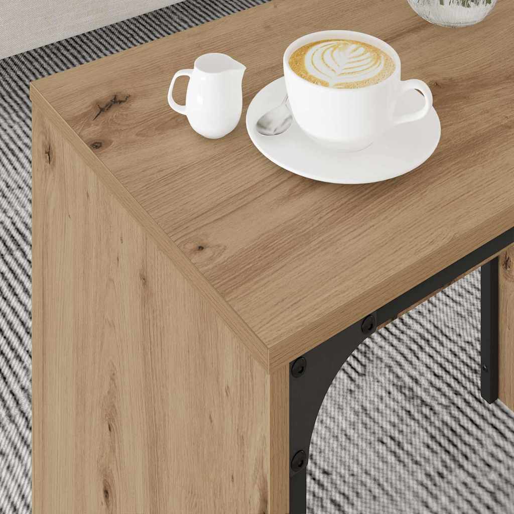 Lizdinių kavos stalas 3 pcs artisano ąžuolo 60 x 35 x 56 cm