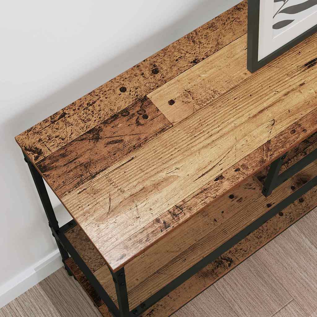 Console table with shelf Reclaimed wood 100 x 30 x 75 cm