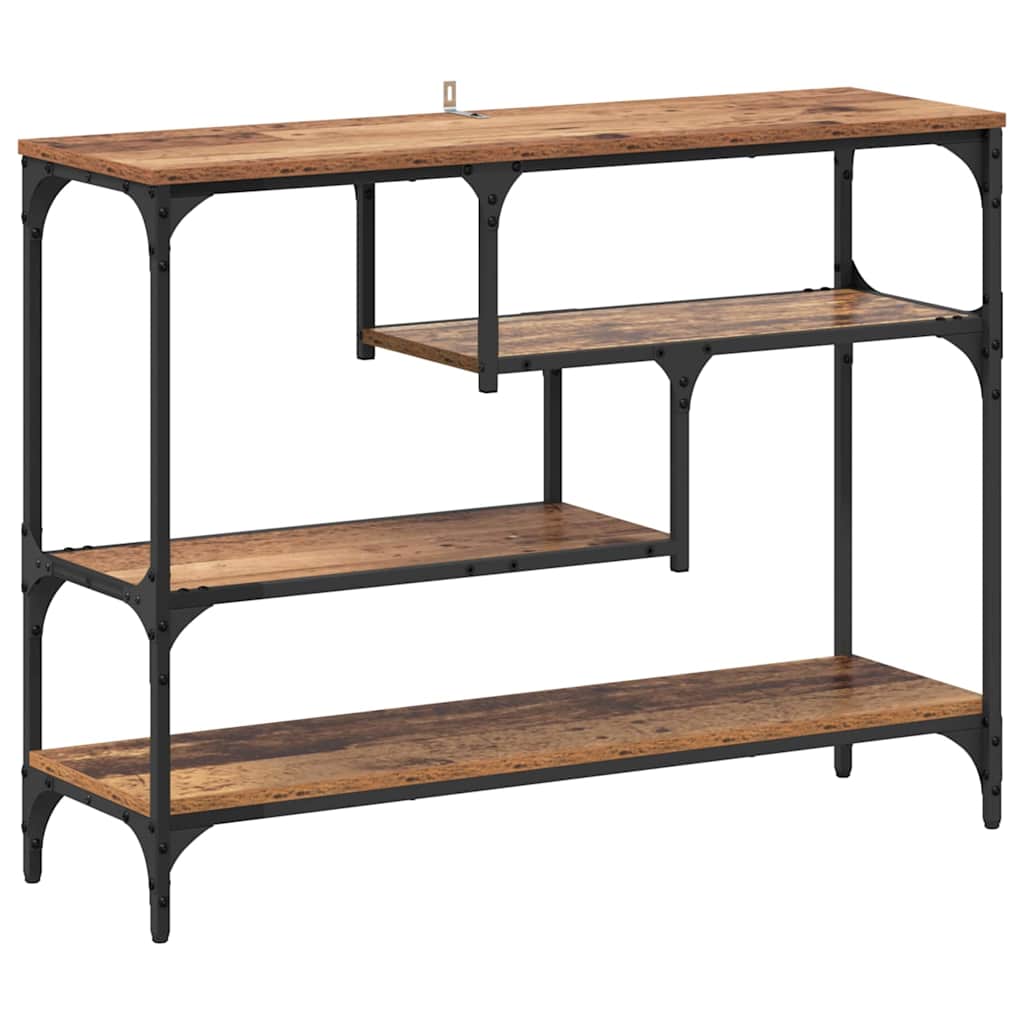 Console table with shelf Reclaimed wood 100 x 30 x 75 cm