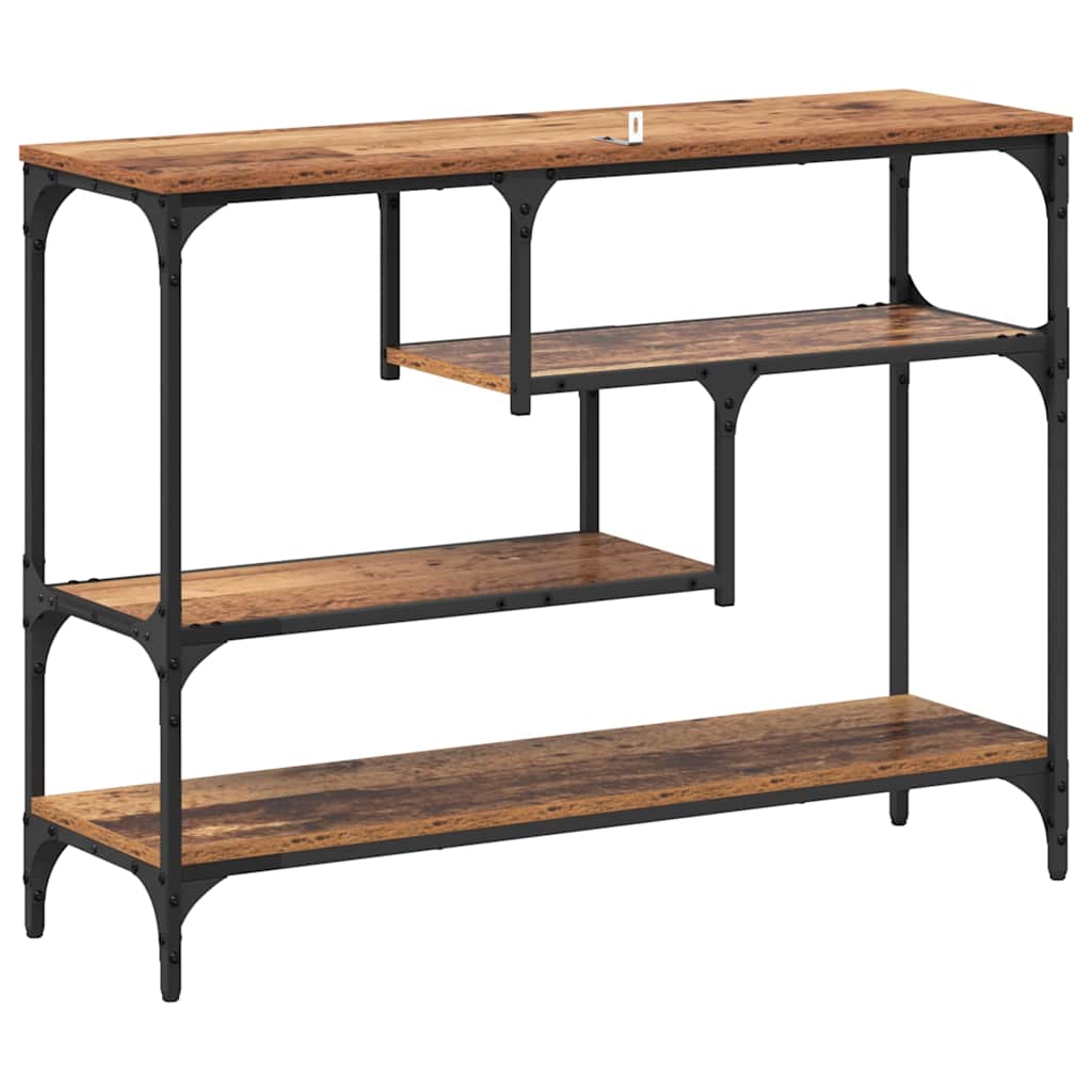 Console table with shelf Reclaimed wood 100 x 30 x 75 cm