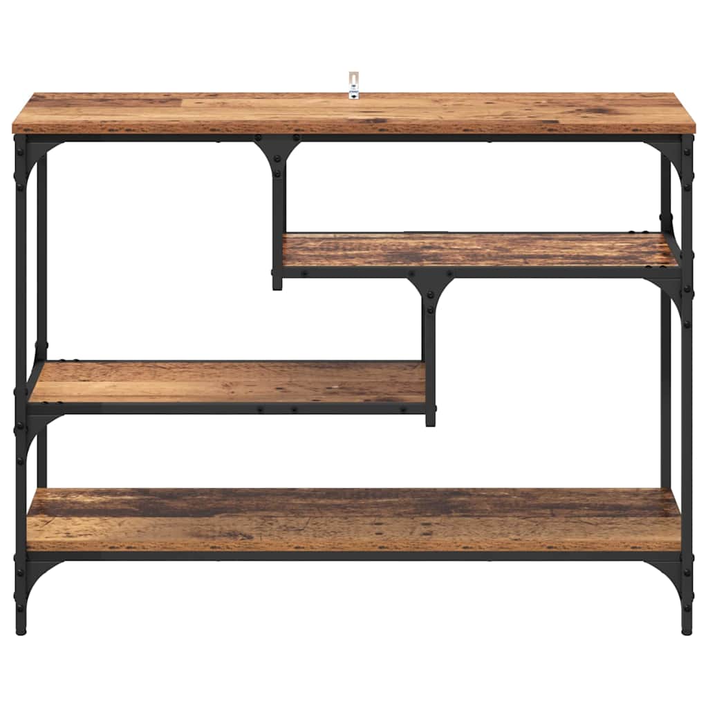 Console table with shelf Reclaimed wood 100 x 30 x 75 cm