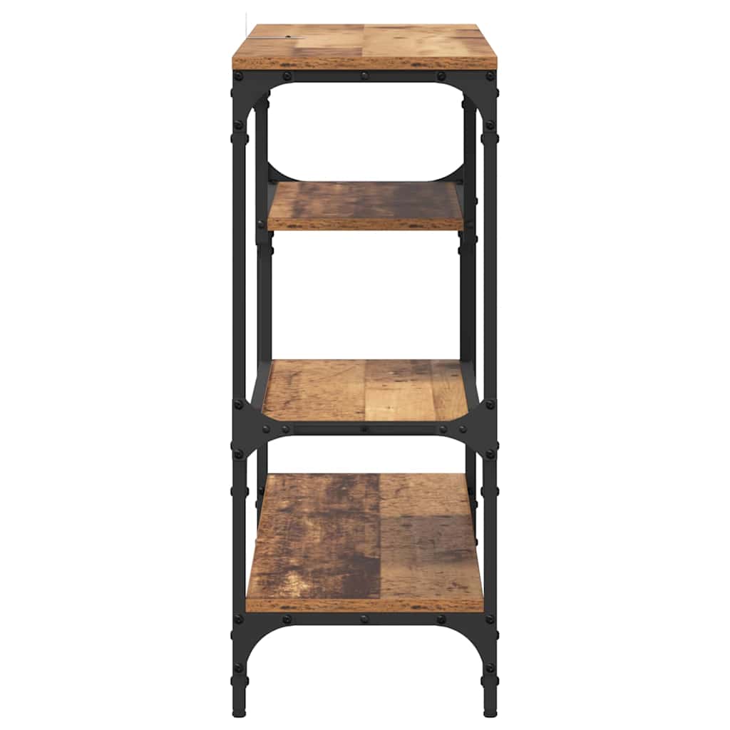 Console table with shelf Reclaimed wood 100 x 30 x 75 cm