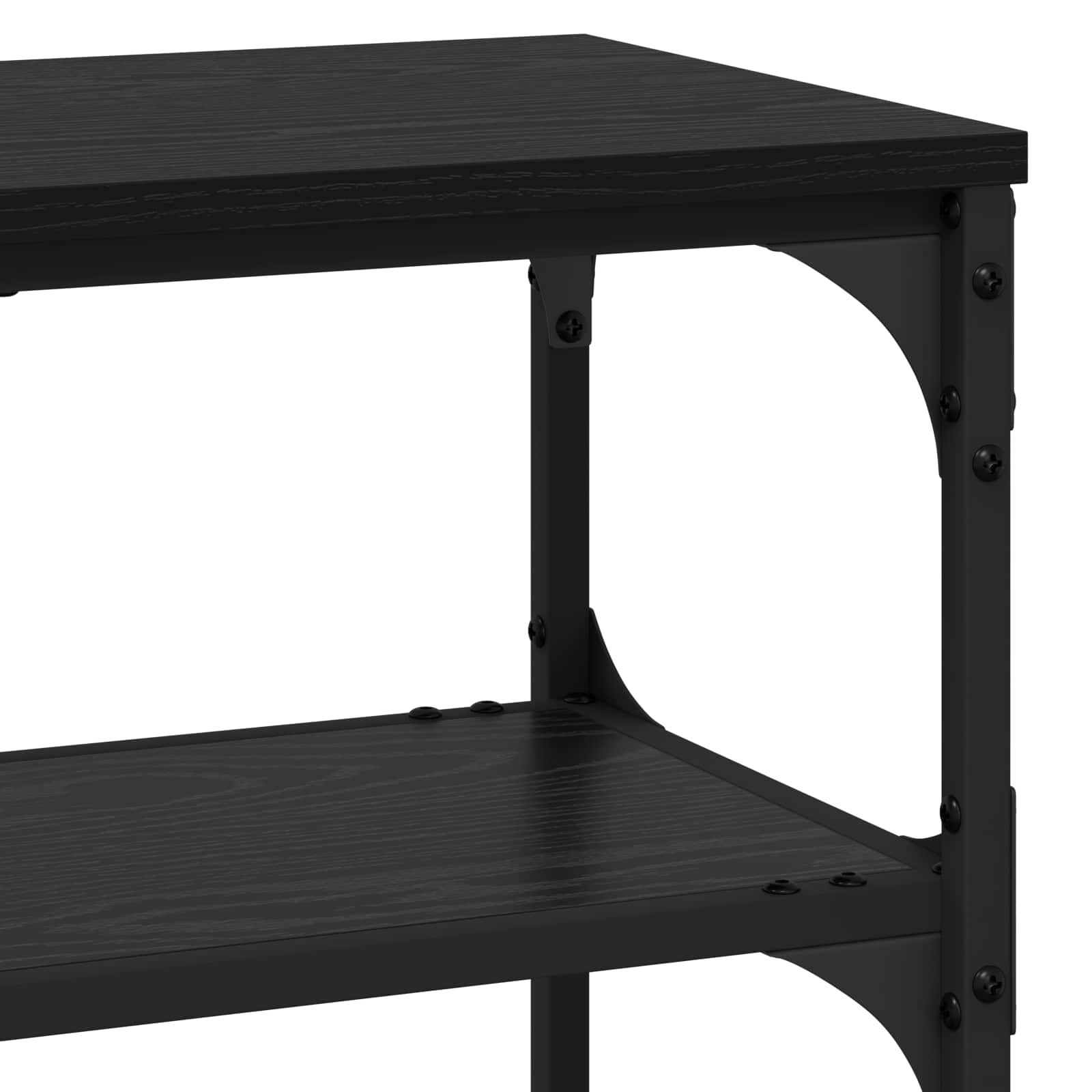 Konsoles galds ar plauktu melns ozols 100 x 30 x 75 cm