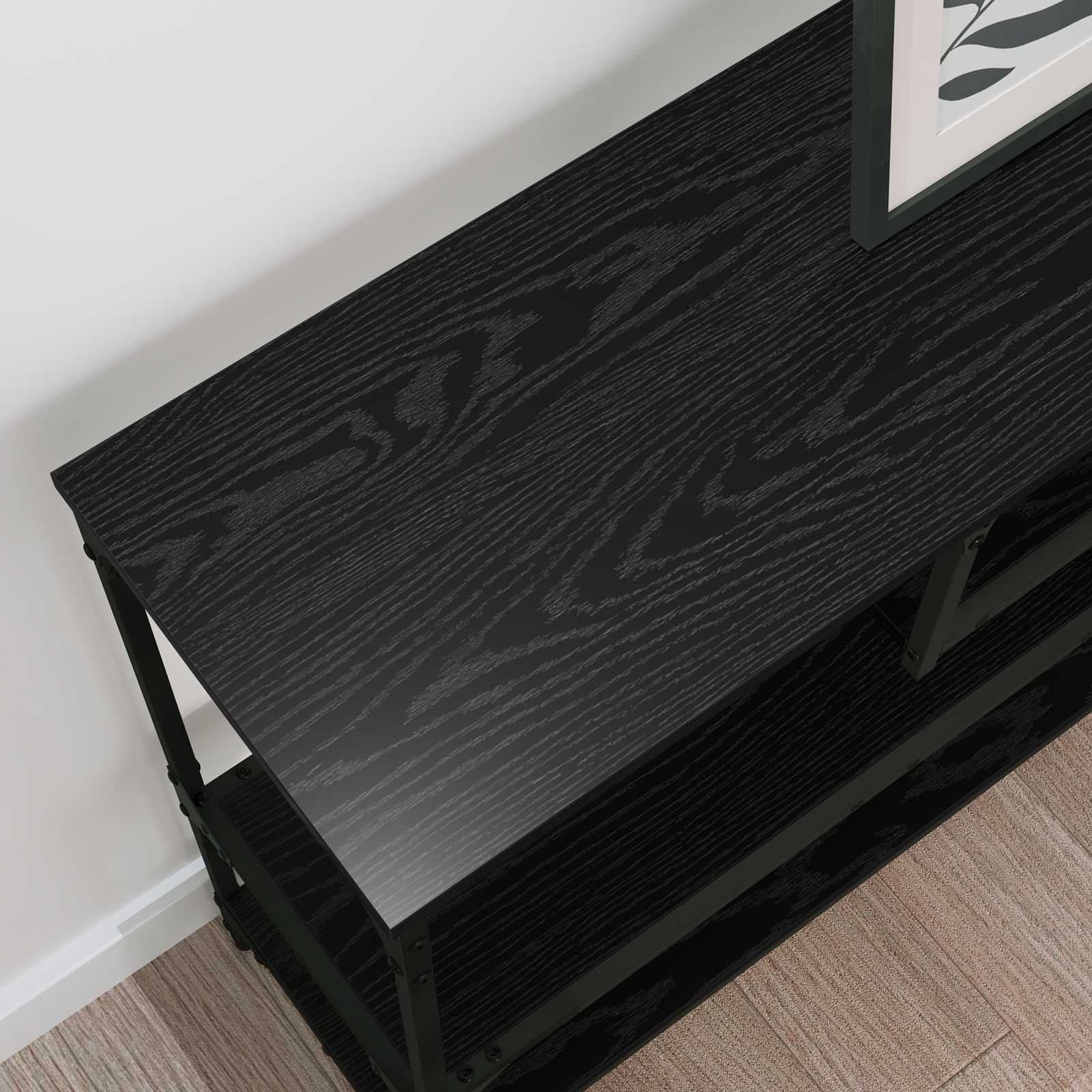 Konsoles galds ar plauktu melns ozols 100 x 30 x 75 cm