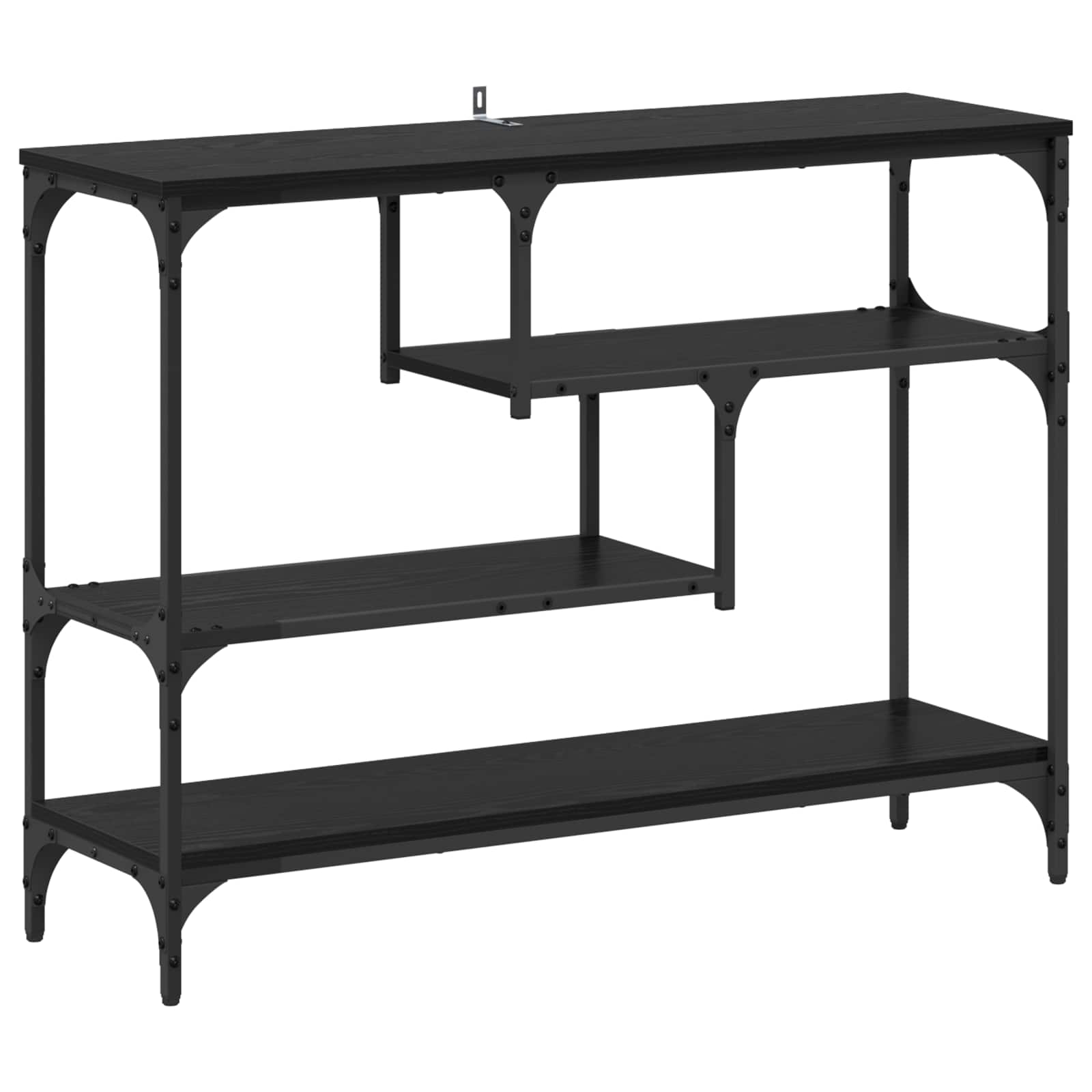 Konsoles galds ar plauktu melns ozols 100 x 30 x 75 cm