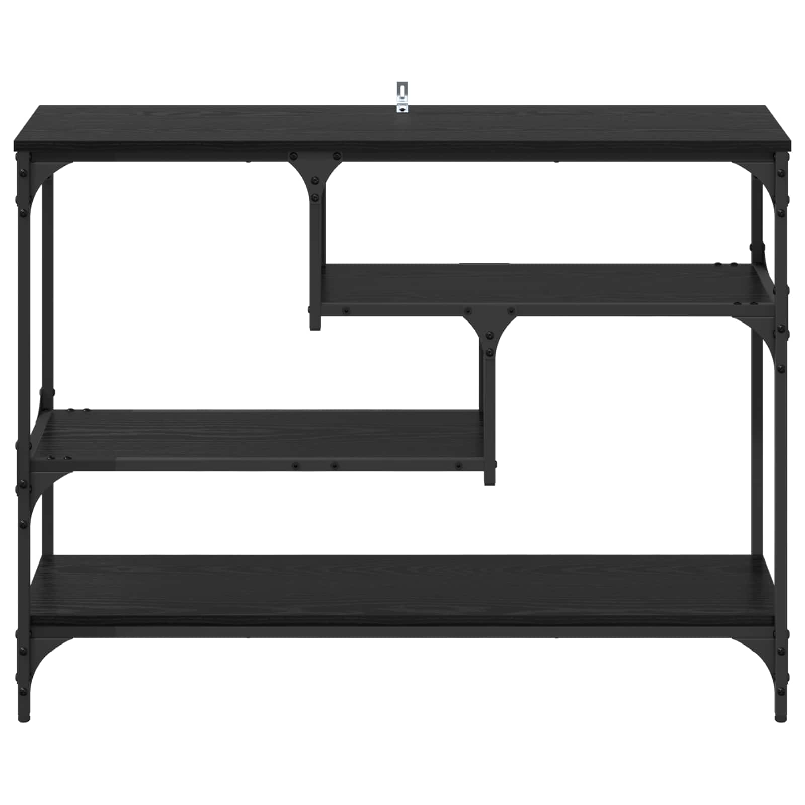 Konsoles galds ar plauktu melns ozols 100 x 30 x 75 cm