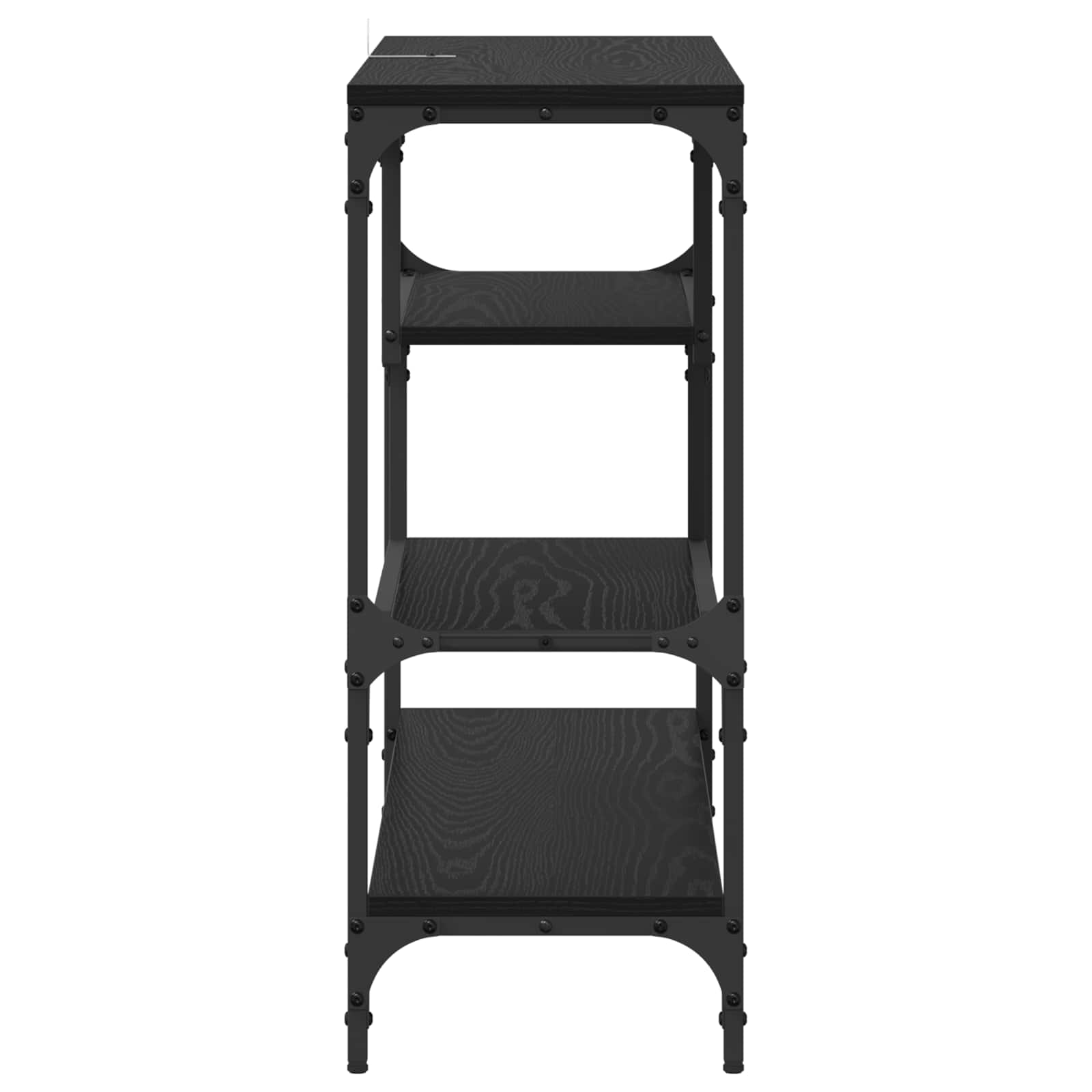 Konsoles galds ar plauktu melns ozols 100 x 30 x 75 cm