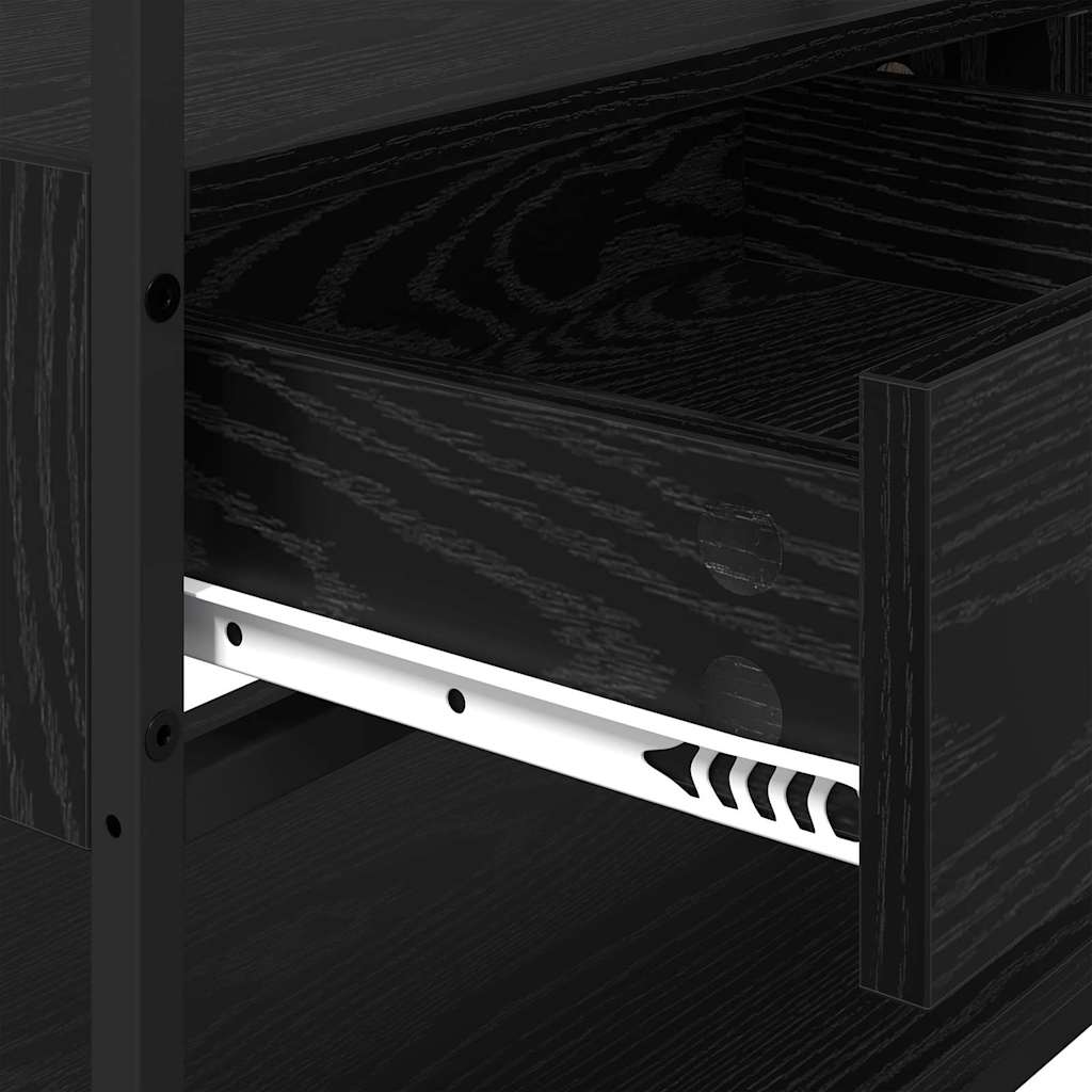 Black oak cabinet 89 x 39 x 184.5 cm Engineered wood
