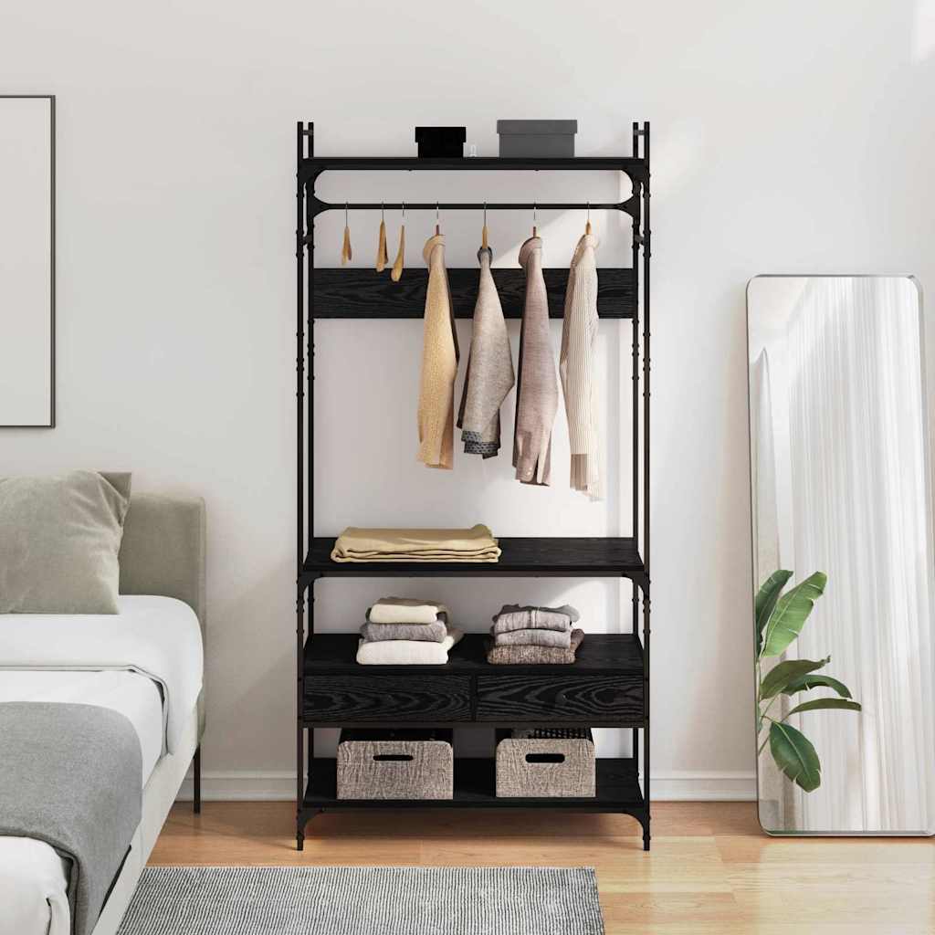 Black oak cabinet 89 x 39 x 184.5 cm Engineered wood