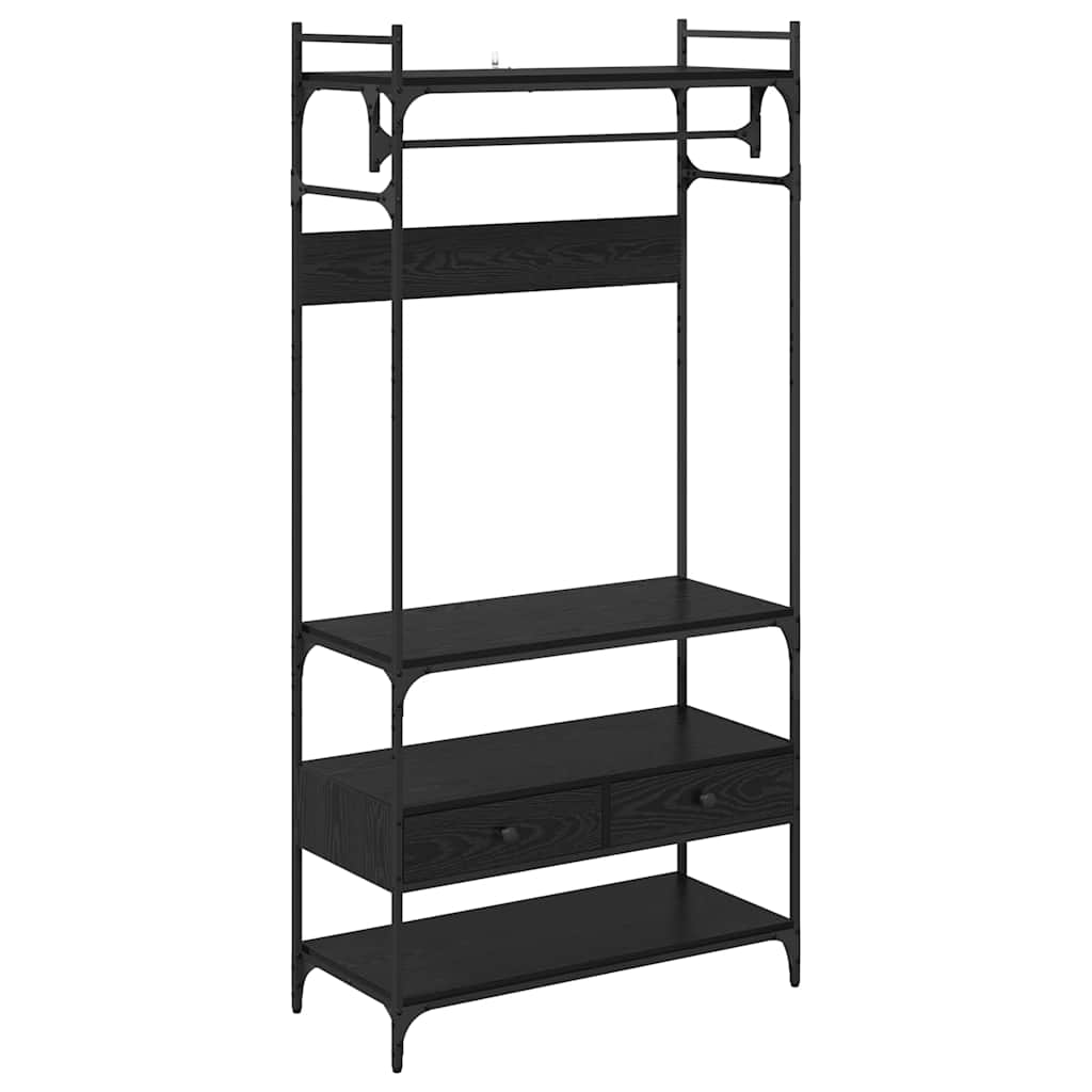 Black oak cabinet 89 x 39 x 184.5 cm Engineered wood