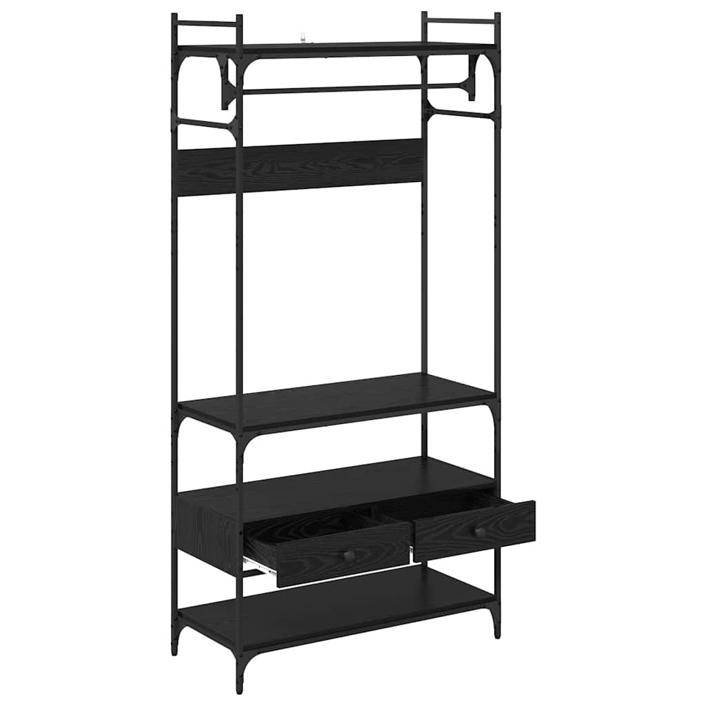 Black oak cabinet 89 x 39 x 184.5 cm Engineered wood