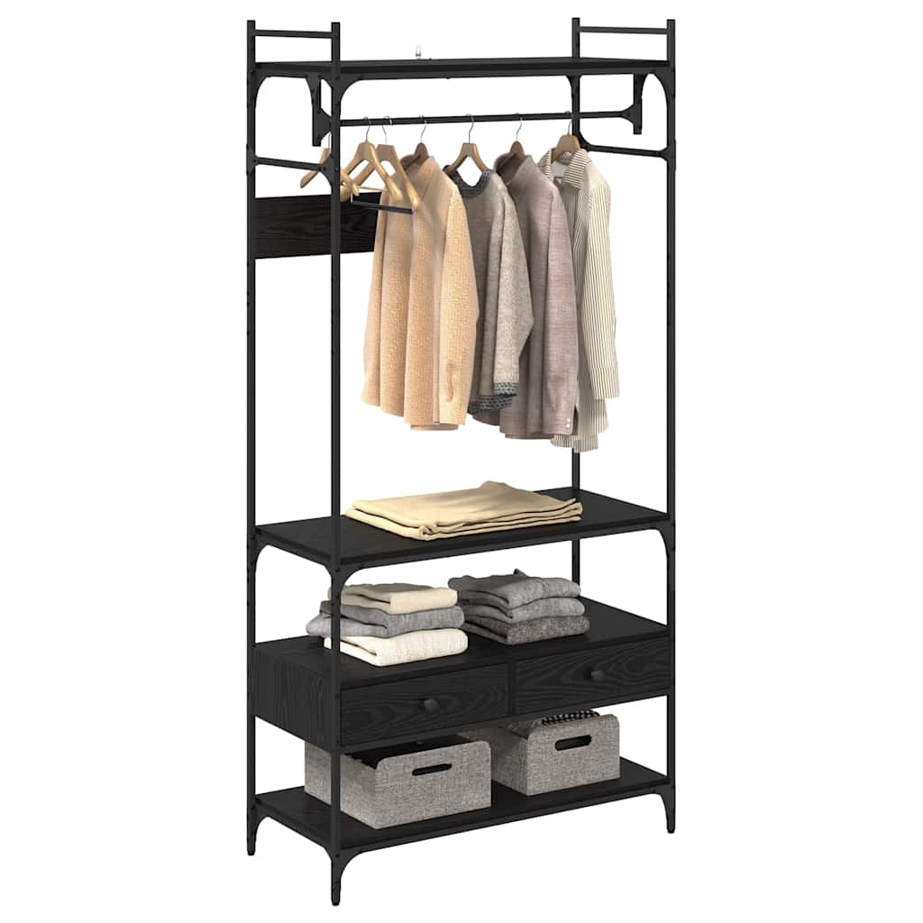 Black oak cabinet 89 x 39 x 184.5 cm Engineered wood