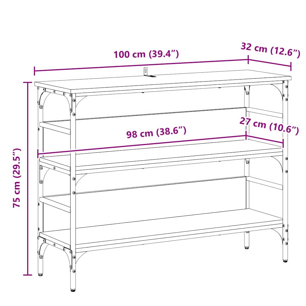 Konsolinis stalas Senas medis 100 x 32 x 75 cm Apdirbta mediena