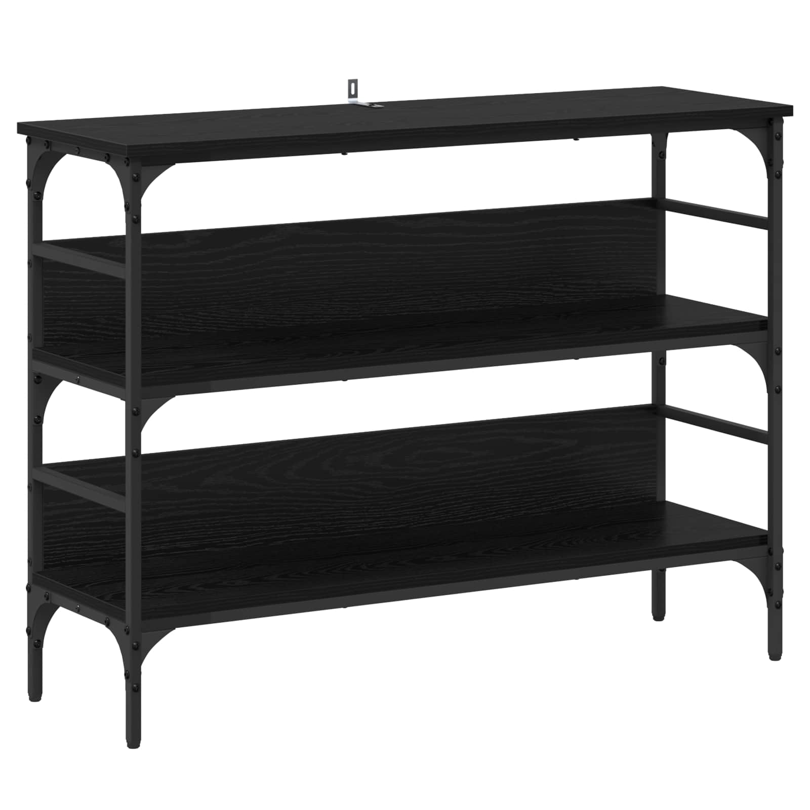 Konsoles galds ar plauktu, melns ozols 100 x 32 x 75 cm