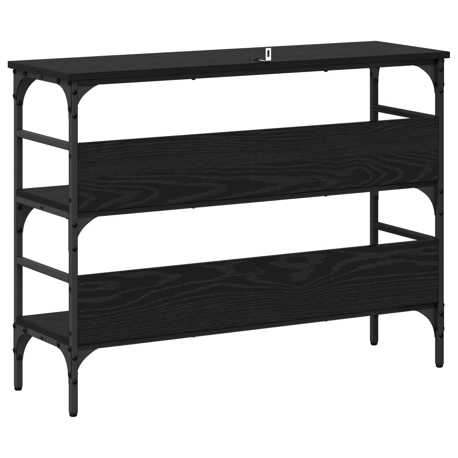 Konsoles galds ar plauktu, melns ozols 100 x 32 x 75 cm