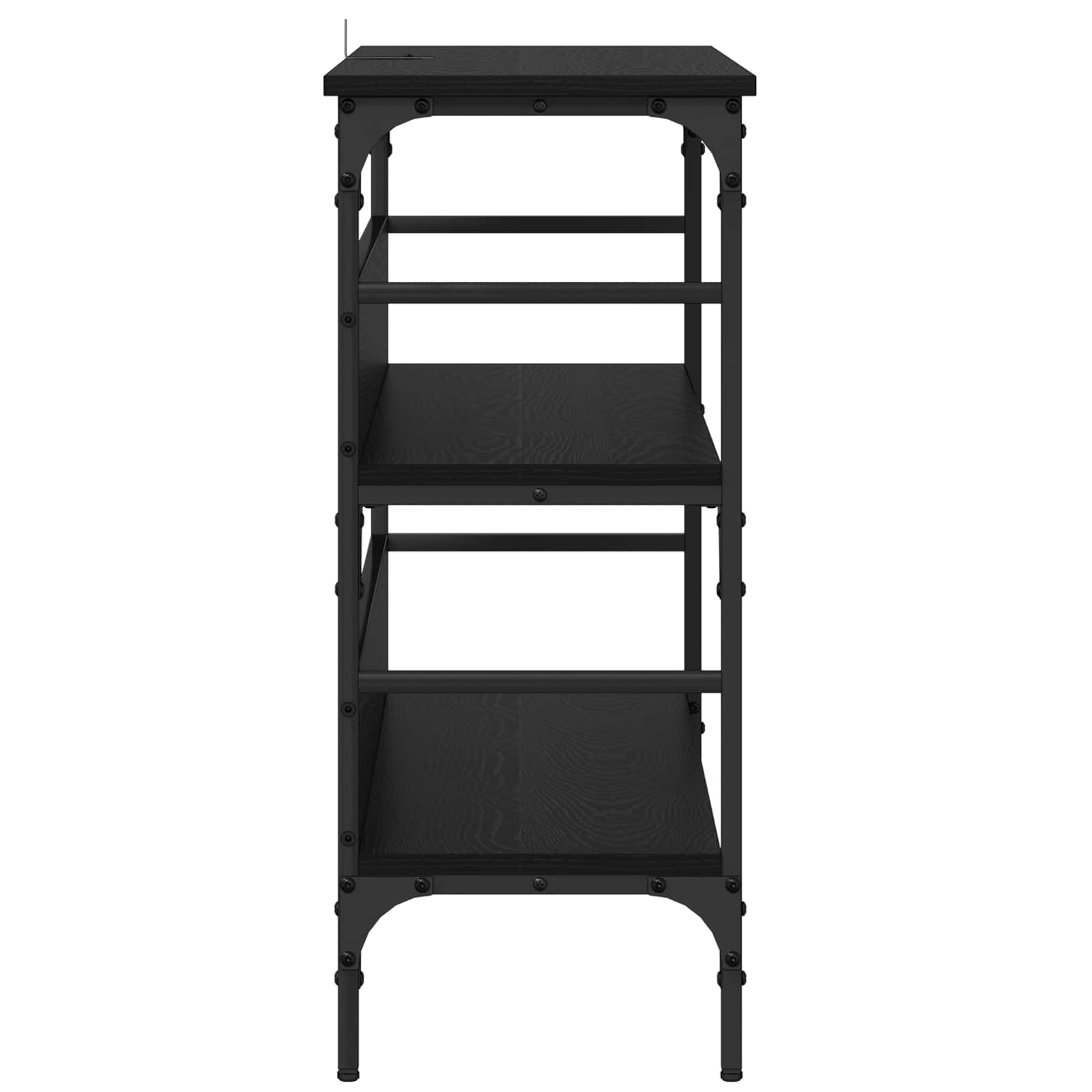 Konsoles galds ar plauktu, melns ozols 100 x 32 x 75 cm